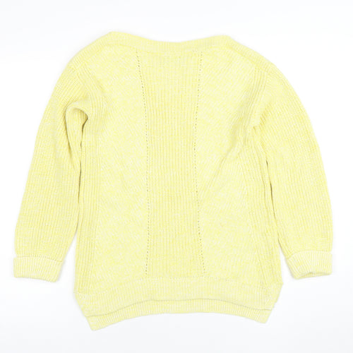 Marks and Spencer Women's Yellow Cotton Knit Jumper S