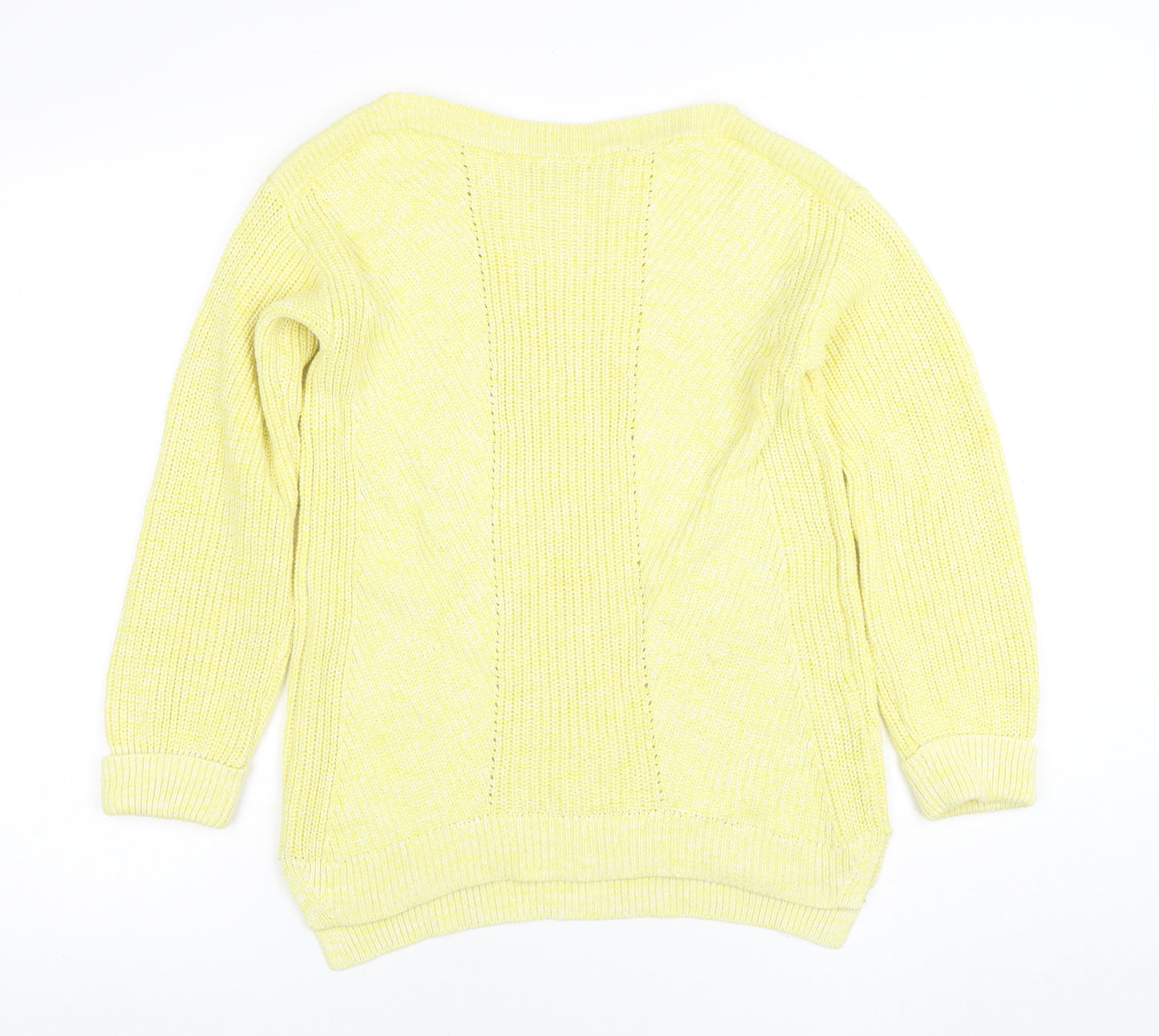 Marks and Spencer Women's Yellow Cotton Knit Jumper S