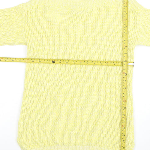 Marks and Spencer Women's Yellow Cotton Knit Jumper S