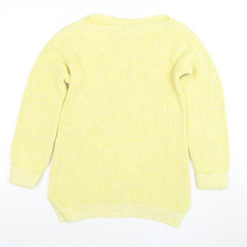 Marks and Spencer Women's Yellow Cotton Knit Jumper S