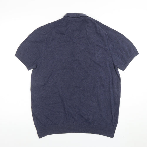 Ben Sherman Men's Blue Cotton Knit Polo Shirt Size M Short Sleeve