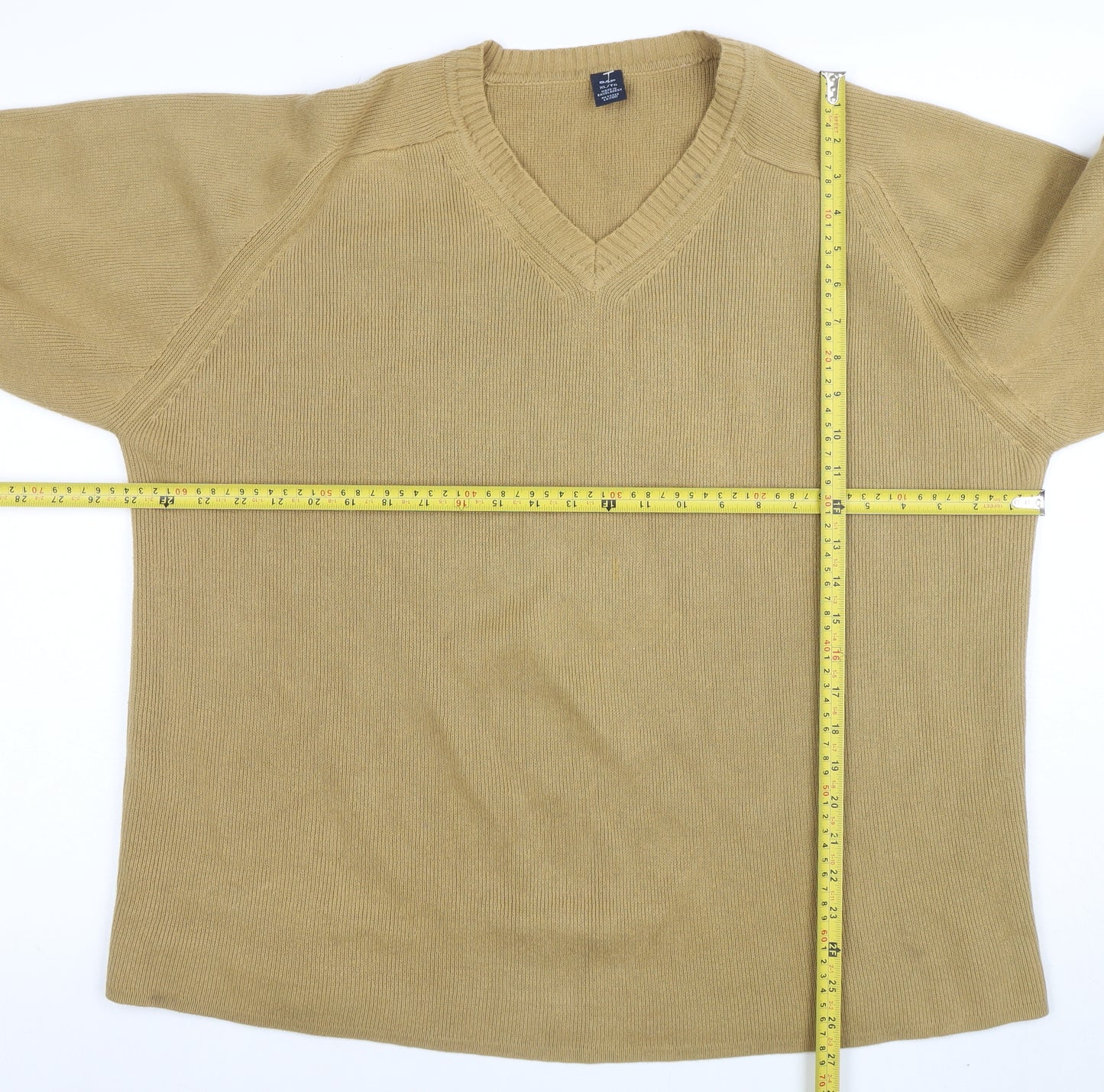 GAP Mens Beige XL Cotton V-Neck Knit Jumper