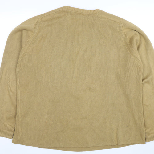 GAP Mens Beige XL Cotton V-Neck Knit Jumper