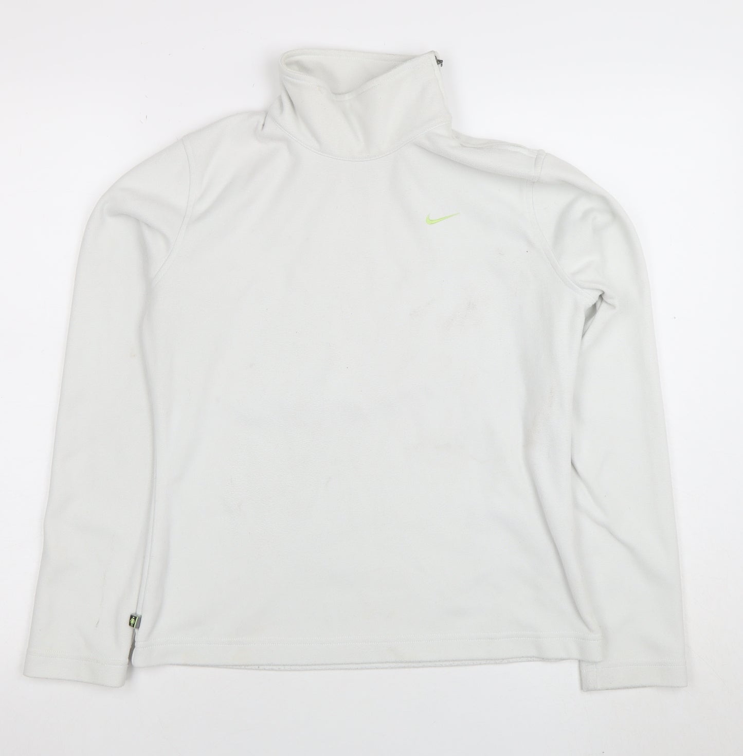Nike Women White M Pullover Fleece Sweatshirt Long Sleeve