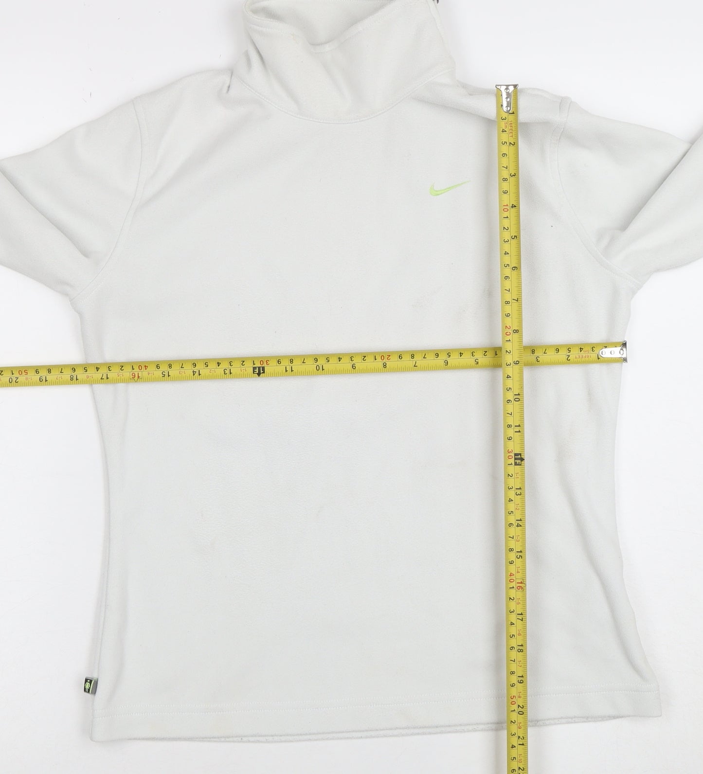 Nike Women White M Pullover Fleece Sweatshirt Long Sleeve
