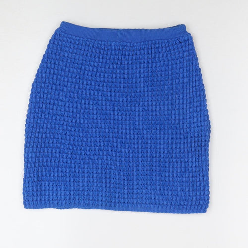 Miss Selfridge Women Blue S Knit Stretch Mini Skirt