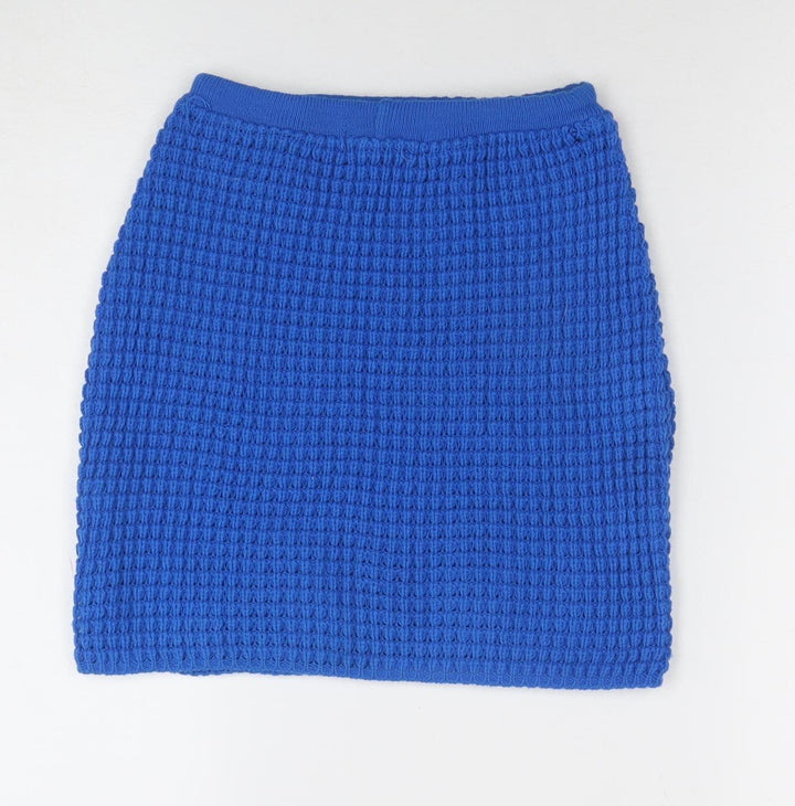 Miss Selfridge Women Blue S Knit Stretch Mini Skirt