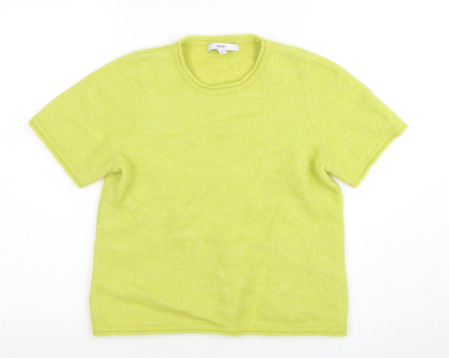 Next Womens Yellow Short Sleeve Cotton Blend Knit T-Shirt M