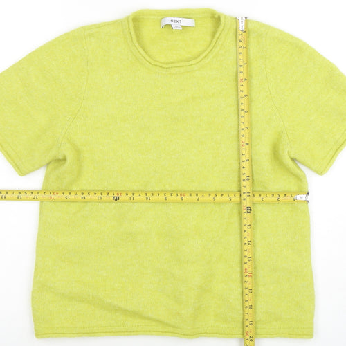 Next Womens Yellow Short Sleeve Cotton Blend Knit T-Shirt M