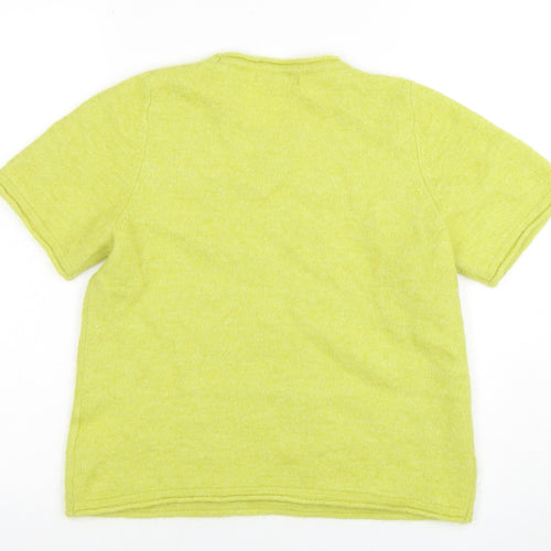 Next Womens Yellow Short Sleeve Cotton Blend Knit T-Shirt M
