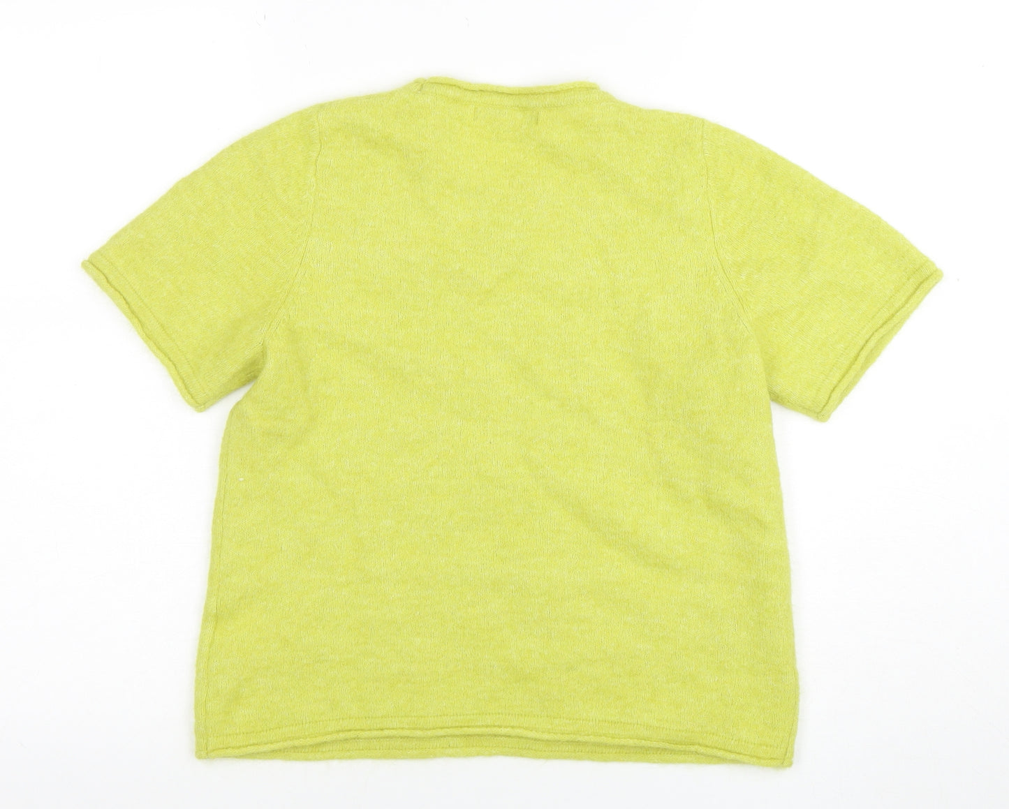 Next Womens Yellow Short Sleeve Cotton Blend Knit T-Shirt M