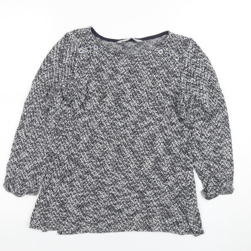 Red Herring Women's Blue Knit Button Detail Jumper Size 10