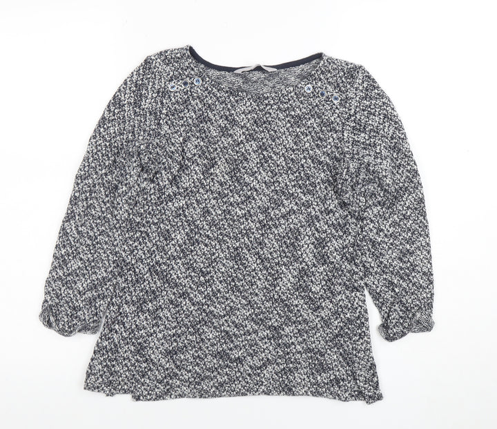 Red Herring Women's Blue Knit Button Detail Jumper Size 10
