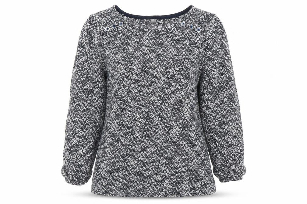Front view of Red Herring Women's Blue Knit Button Detail Jumper, size 10