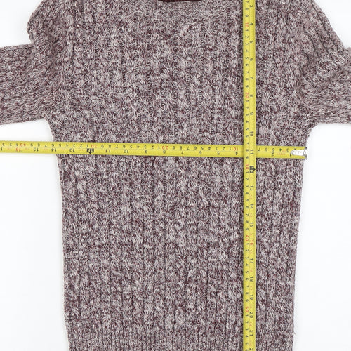 Superdry Women's Brown Cable-Knit Pullover Jumper Size 2XS
