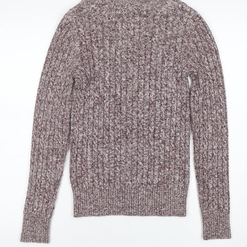 Superdry Women's Brown Cable-Knit Pullover Jumper Size 2XS