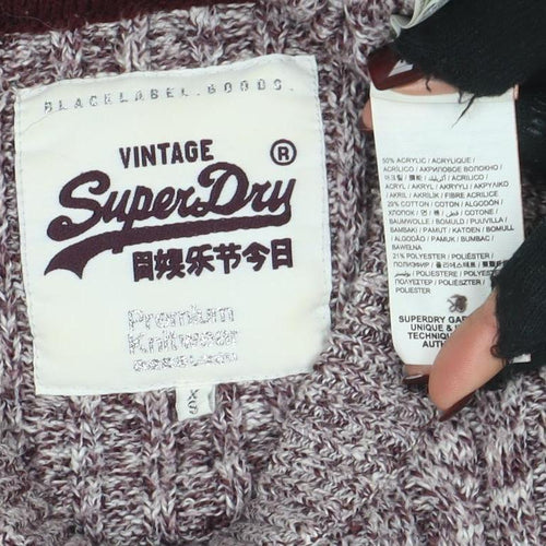Superdry Women's Brown Cable-Knit Pullover Jumper Size 2XS