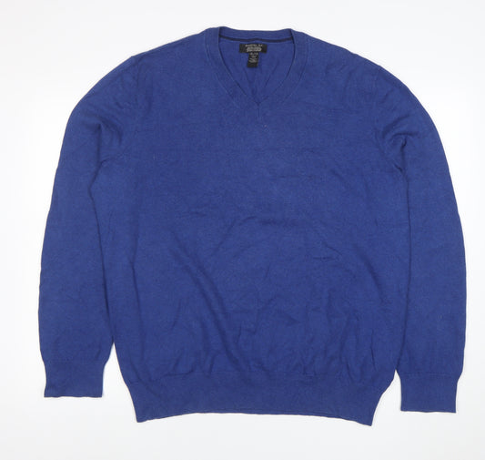 Banana Republic Men's Blue XL Cotton Cashmere V-Neck Jumper