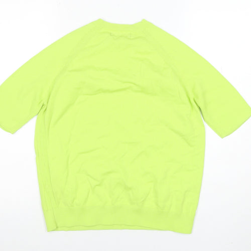 Marks and Spencer Women Green Knit Short Sleeve Crew Neck Top M