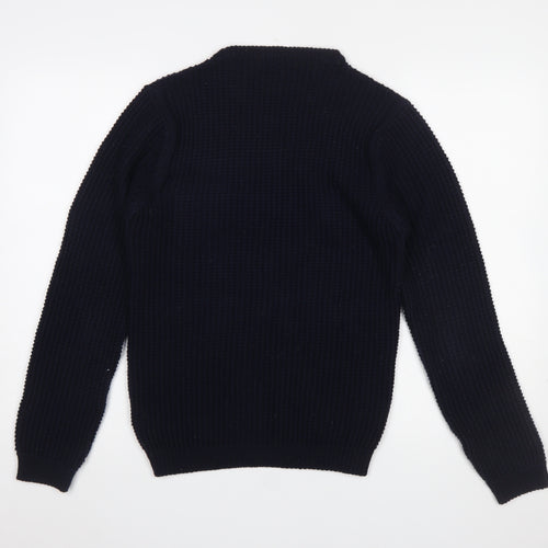 Zara Man Blue Cable-Knit Crew Neck Jumper Men’s Size S