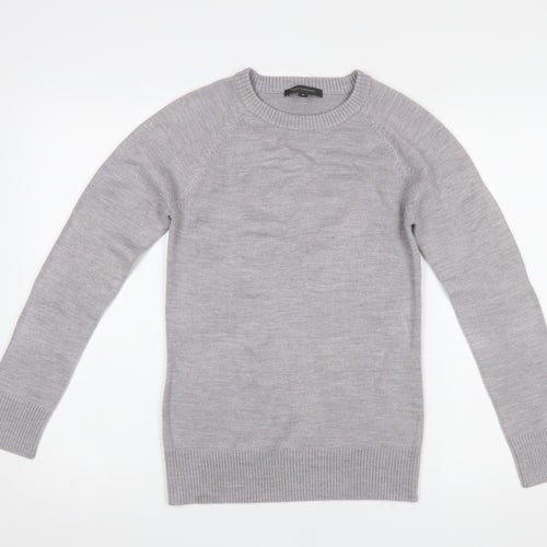 French Connection Women's Grey Crew Neck Knit Jumper Size S