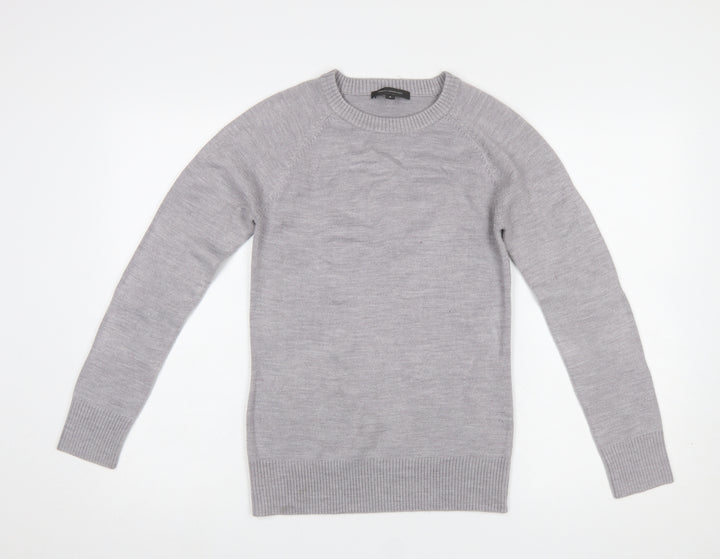 French Connection Women's Grey Crew Neck Knit Jumper Size S