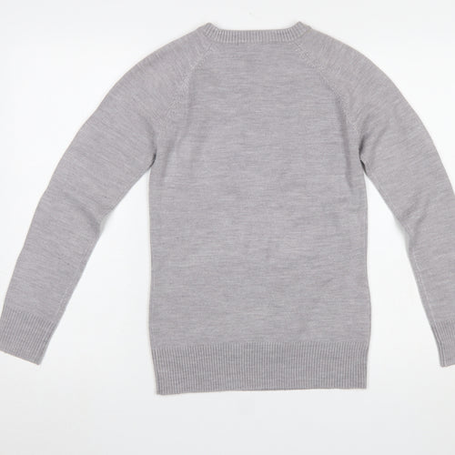 French Connection Women's Grey Crew Neck Knit Jumper Size S