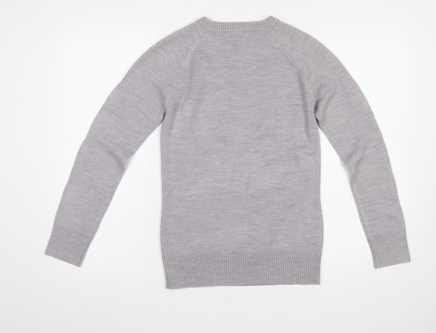 French Connection Women's Grey Crew Neck Knit Jumper Size S