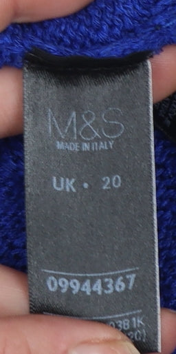 Marks and Spencer Women’s Blue Per Una Knit Jumper UK 20 Pullover