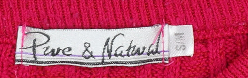 Pure & Natural Women's Pink Cable-Knit Pullover Jumper Size M
