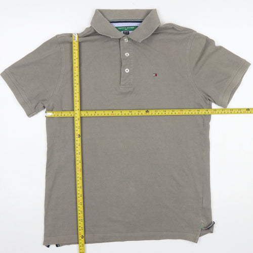 Tommy Hilfiger Men's Beige Golf Polo Shirt M Regular Fit Cotton