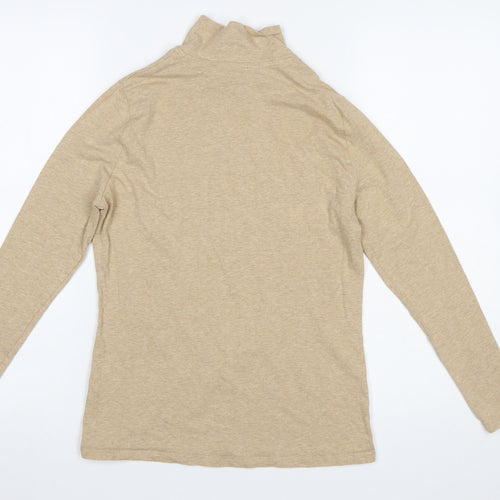 Marks and Spencer Women's Beige Roll Neck Long Sleeve Jersey Top Size 12