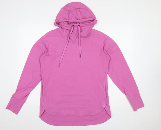 Sweaty Betty Women Pink Small Pullover Hoodie Cotton Blend