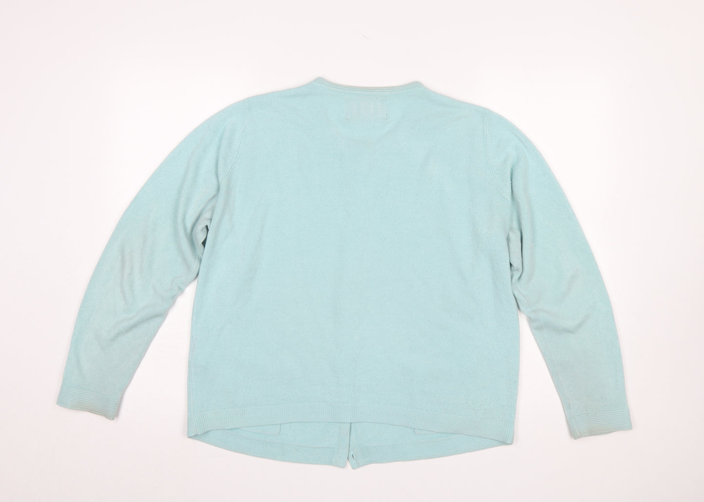 Maine New England Women's Blue Cotton Blend Cardigan Size 16