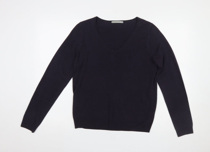 Marks and Spencer Women’s Purple V-Neck Acrylic Jumper UK 14