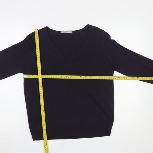 Marks and Spencer Women’s Purple V-Neck Acrylic Jumper UK 14