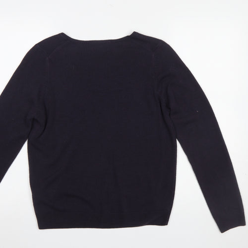 Marks and Spencer Women’s Purple V-Neck Acrylic Jumper UK 14