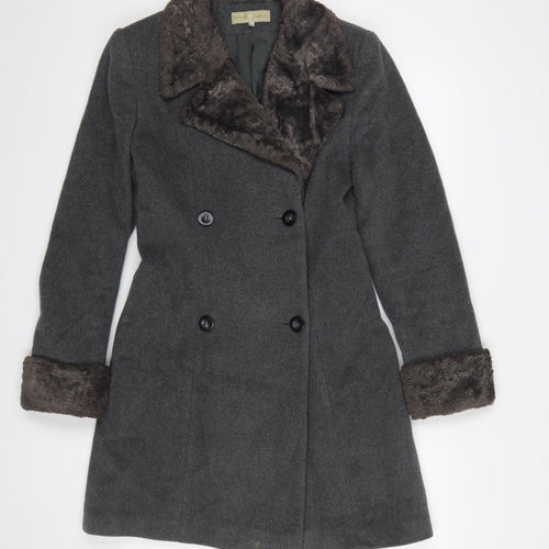 fe.male @ Jenners Women’s Grey Wool Cashmere Long Coat Size 10