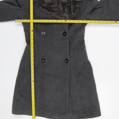 fe.male @ Jenners Women’s Grey Wool Cashmere Long Coat Size 10