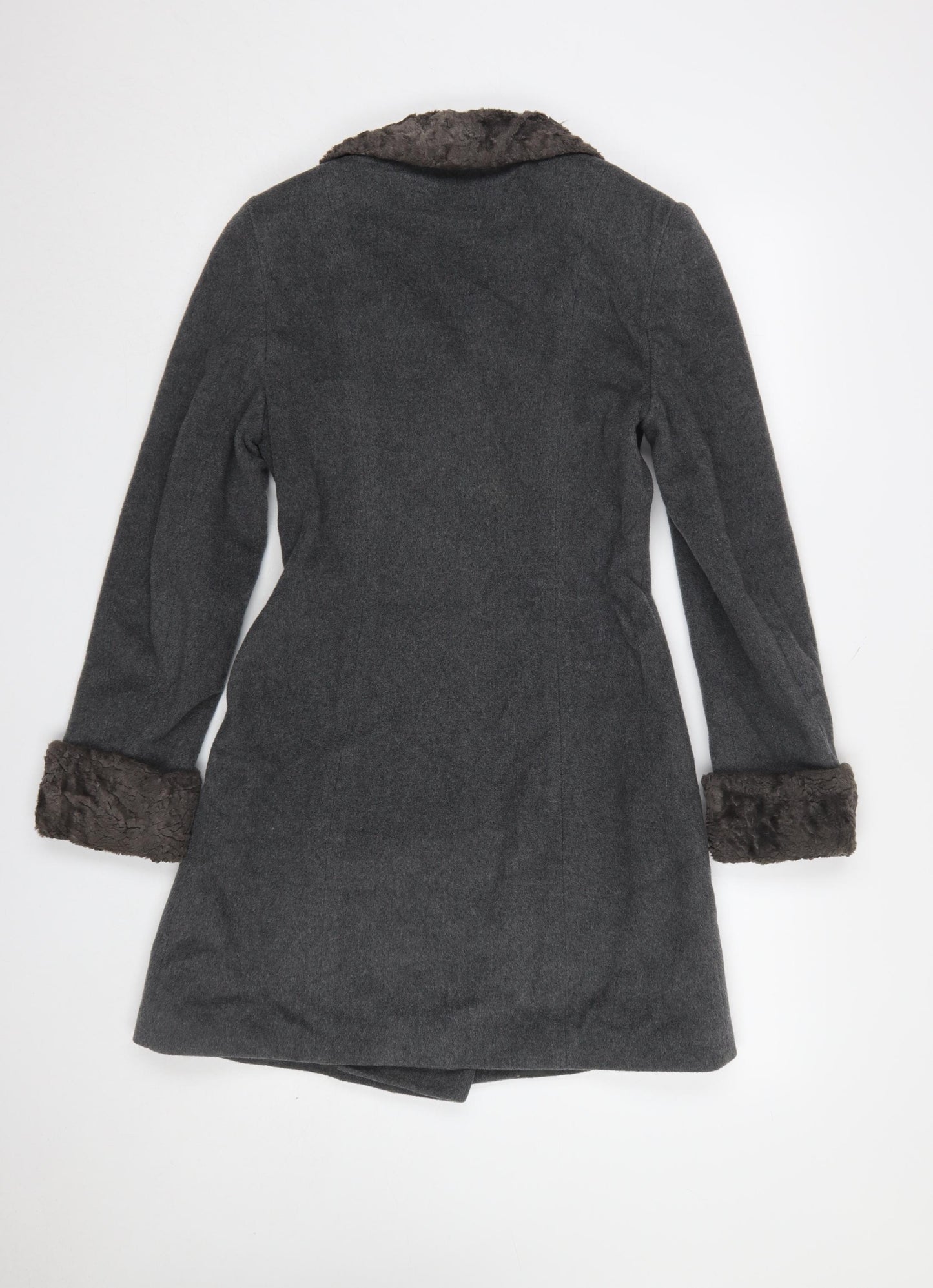 fe.male @ Jenners Women’s Grey Wool Cashmere Long Coat Size 10