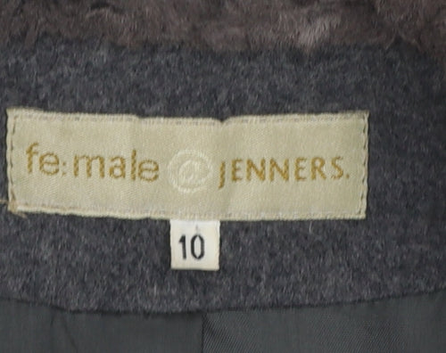 fe.male @ Jenners Women’s Grey Wool Cashmere Long Coat Size 10