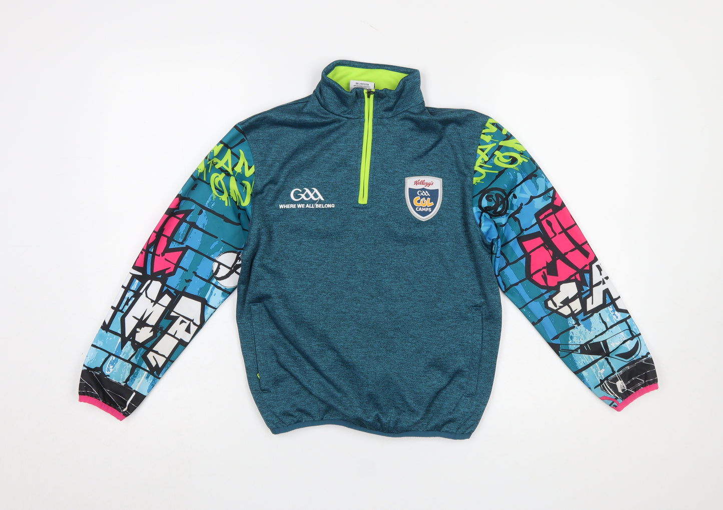 Masita Boys Blue 3-4 Years 1/4 Zip Graphic Sports Sweatshirt