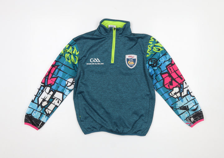 Masita Boys Blue 3-4 Years 1/4 Zip Graphic Sports Sweatshirt