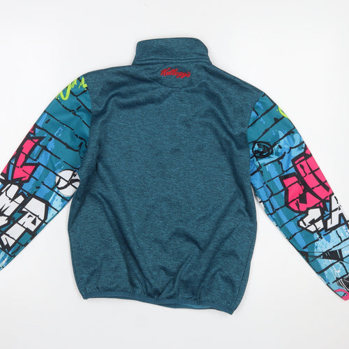 Masita Boys Blue 3-4 Years 1/4 Zip Graphic Sports Sweatshirt