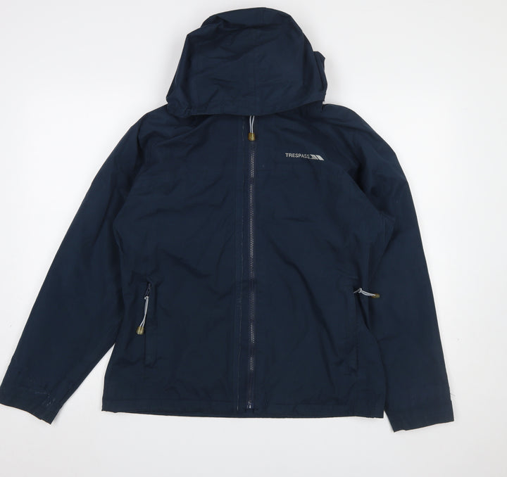 Trespass Women’s Blue Waterproof Hooded Rain Jacket Size M