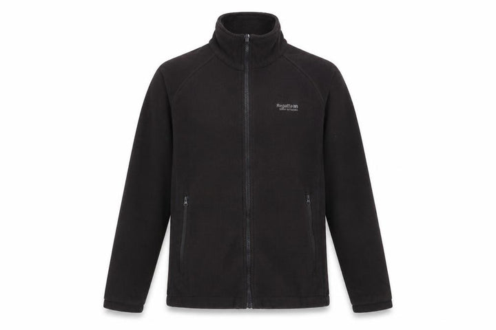 Front view of Regatta Men’s Black Fleece Full Zip Jacket 34in Regular Fit