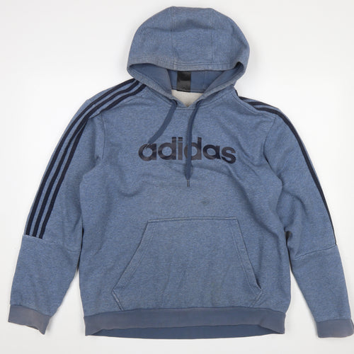 adidas Men’s Blue XL Pullover Hoodie Sweatshirt Logo Sportswear