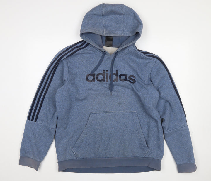 adidas Men’s Blue XL Pullover Hoodie Sweatshirt Logo Sportswear
