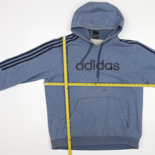 adidas Men’s Blue XL Pullover Hoodie Sweatshirt Logo Sportswear