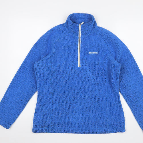 Craghoppers Women's Blue Fleece 1/4 Zip Pullover Sweatshirt UK 14